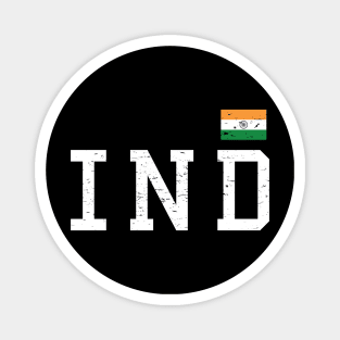 IND India Flag in Tricolor Desi Indian Patriotic Design Magnet